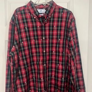 Southern Tide red plaid yeti big foot Christmas shirt